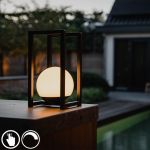 Buiten tafellamp zwart incl. LED met touch oplaadbaar - Nowi