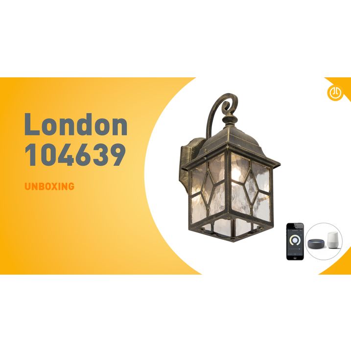 Pametna romantična spoljna zidna lampa od bronze uključujući Vifi A60 - London