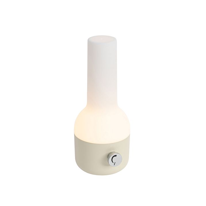Lámpara de mesa de exterior beige con blanco con LED recargable IP44 - Haard