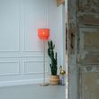 Oriental-gulvlampe-gull-rosa-skjerm-med-frynser---Franxa