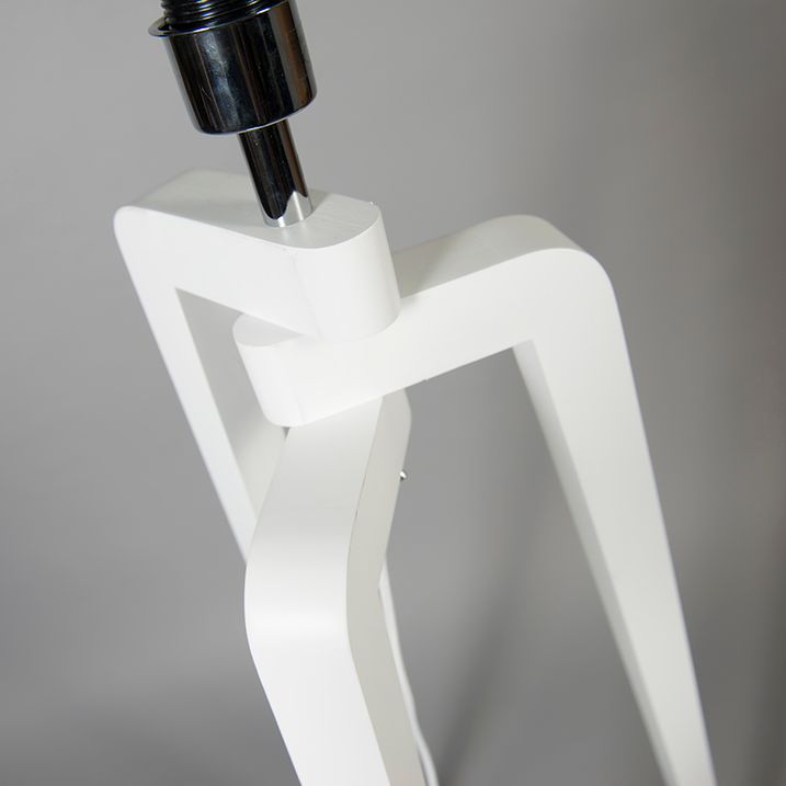 Lampa podłogowa trójnóg biała z kloszem 50 cm czarny - Puros