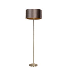 Stojacia lampa mosadz s velúrovým tienidlom hnedá 50 cm - Simplo