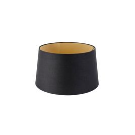 Abajur din bumbac negru 35/30/20 cu interior auriu