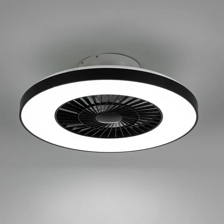 Grote Kroonluchter Plafondventilator Slaapkamer Alexa LED Dimbare Plafondventilator met Omkeerbaar Licht Moderne Afstandsbediening Stille Plafondlamp met Bloem Ventilator Smart 6 Snelheden, Zwart