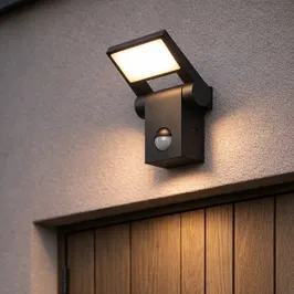 Зовнішній настінний світильник антрацит з LED IP54 з датчиком руху - Zane