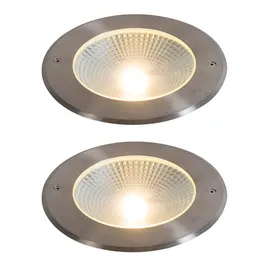 Набір з 2 сучасних наземних точкових світильників сталевих з LED 20W - Bridge