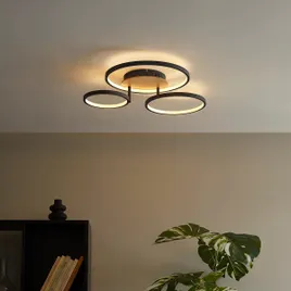 Сучасний стельовий світильник дерев'яний з LED 3-ступінчастим димуванням 3-Lights - Rondas
