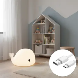 Настільна лампа біла 50 см з LED димером IP54 акумуляторна - Baby Whale