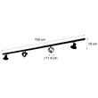 Modern-railsysteem-met-4-zwarte-spots-1-fase-200-cm---Iconic-Jeany