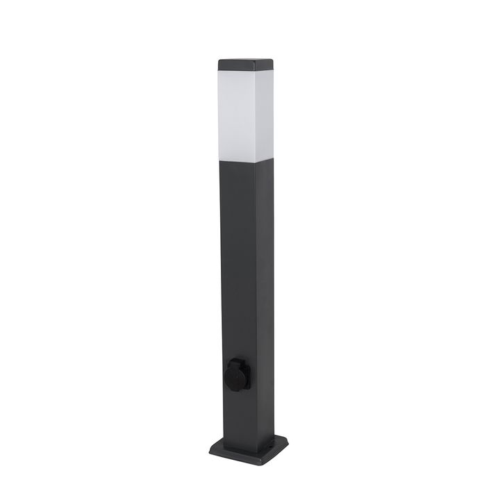 Soketli 80 cm koyu gri dış mekan lambası IP44 - Malios