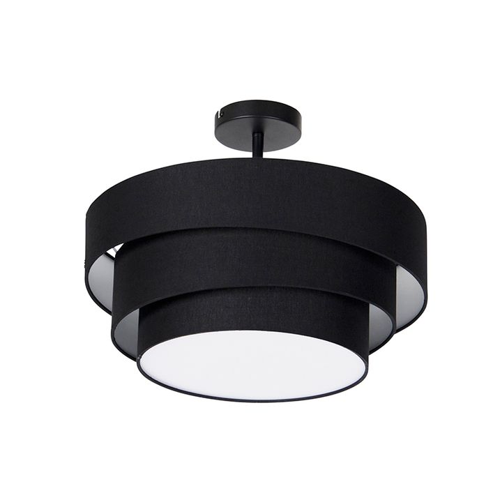 Moderna plafonska lampa crna 45 cm 3-svetla - Drum Trio