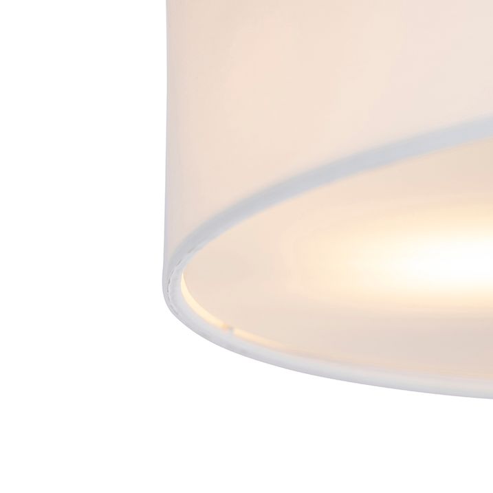 Landelijke plafondlamp wit 50 cm - Drum