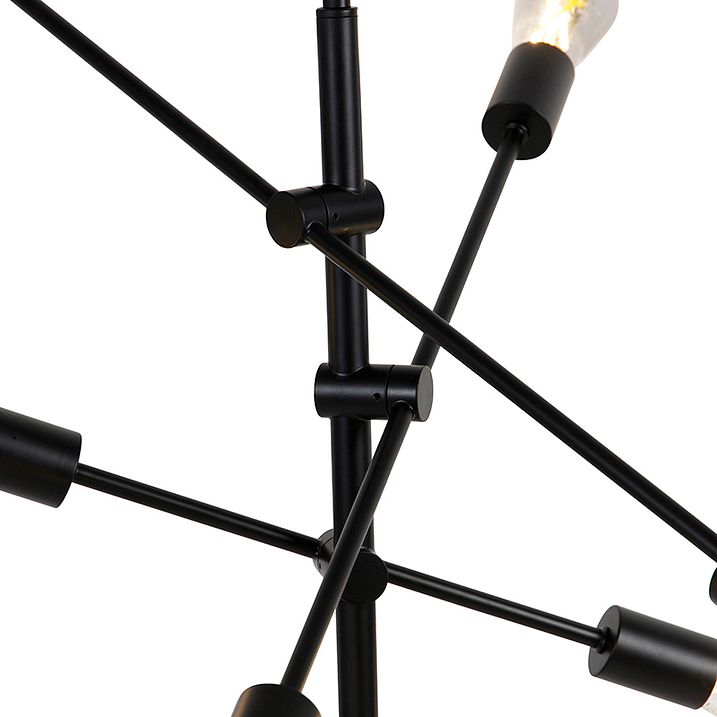 Viedā industriālā piekaramā lampa melna, ieskaitot 6 WiFi ST64 - Sydney