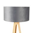 Stojací-lampa-dřevěná-s-šedým-látkovým-stínidlem-50-cm---Tripod-Classic
