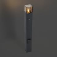 Borne-d'extérieur-moderne-noire-avec-verre-fumé-70cm-avec-capteur-crépusculaire-IP44---Denmark