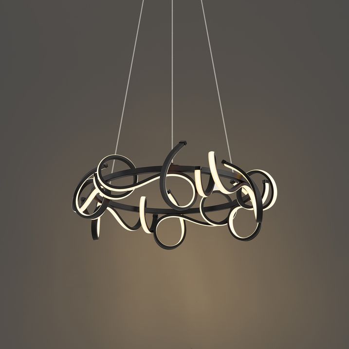 Design Pendellampe Sort Rund 3-Trins Dæmpbar - Krisscross