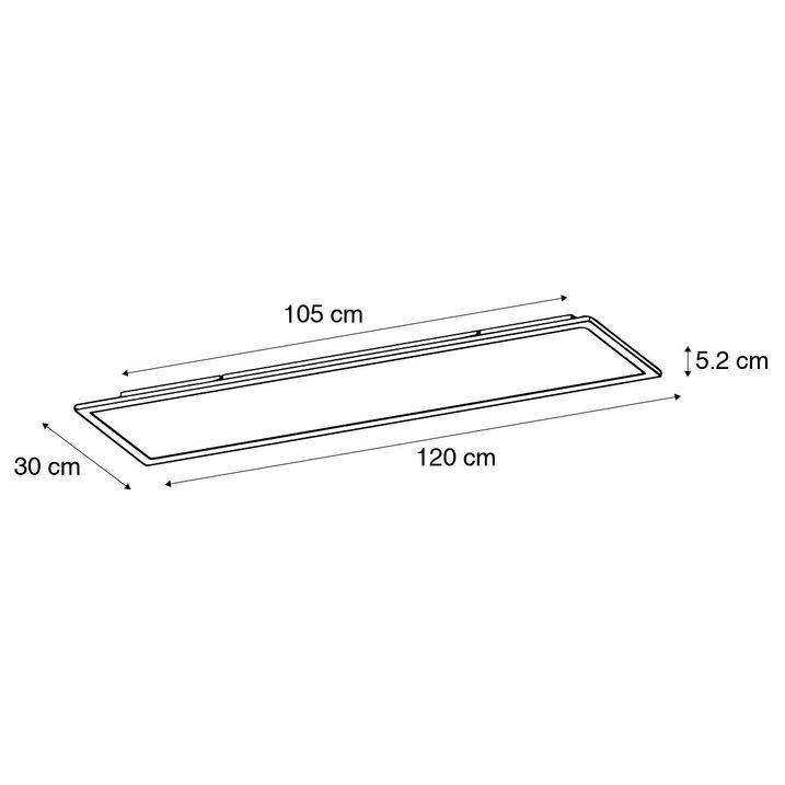 Modern LED Panel Black 120cm Incl. LED - Liv
