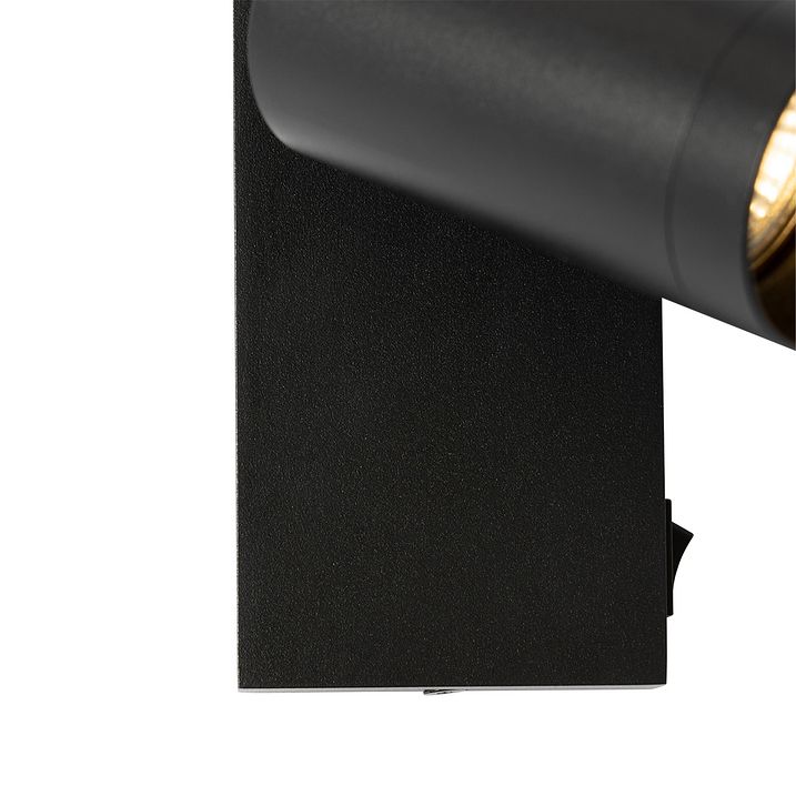 Lampada da parete smart nera regolabile con interruttore e Wifi GU10 50mm - Jeana Luxe