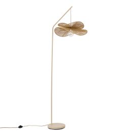 Lampa-podłogowa-Japandi-beżowa-z-beżowym-abażurem---Nest