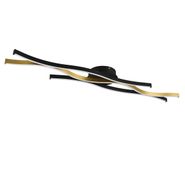 Design-plafondlamp-zwart-met-goud-incl.-LED-dimbaar---Blaze