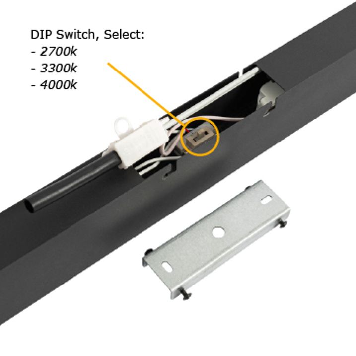 Plafonieră neagră incl. LED cu 3 trepte de intensitate reglabilă 2700-4000K cu comutator DIP - Keane