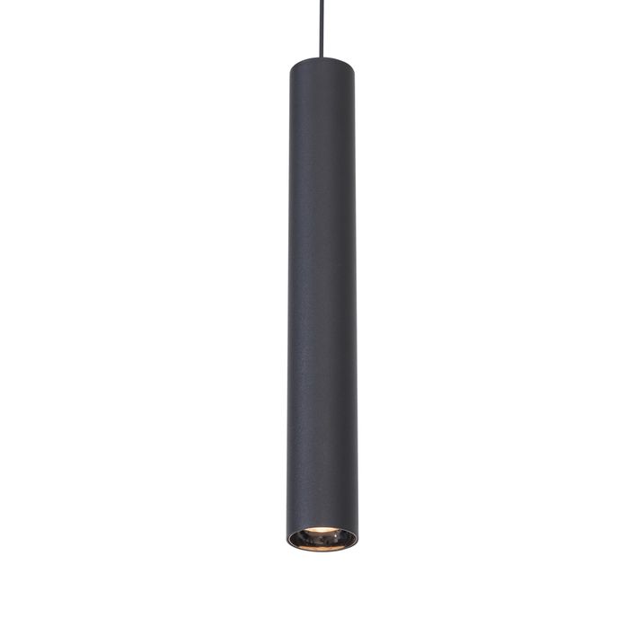 Modern Track Lighting System with 3 Black Pendant Lights 1-Phase - Magnetic Cassie