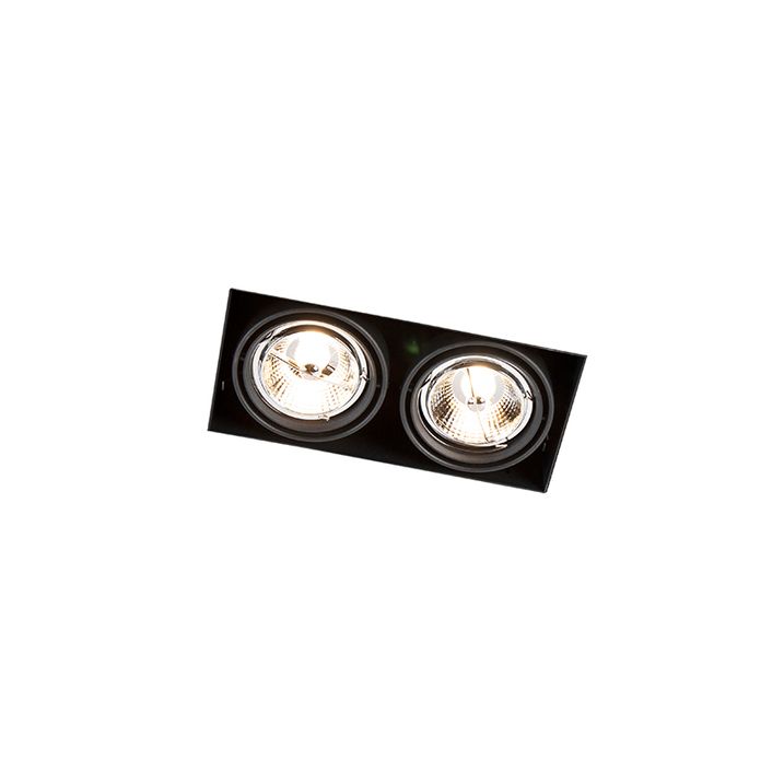 Pametni ugradni reflektor crni bez okvira 2-svetla uklj. 2 Wifi GU10 70mm - Oneon