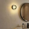 Design vegglampe svart med lysegrønt glass IP44 - Michele