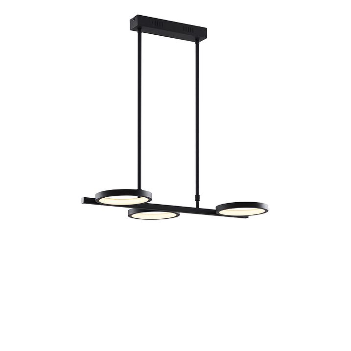 Modern pendellampa svart inkl LED 3-stegs dimbar 3-ljus - Vivé