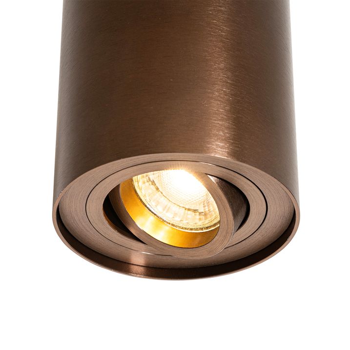 Pametni stropni reflektor temno bronast vrtljiv in nagiben vklj. Wifi GU10 50mm - Rondoo Up