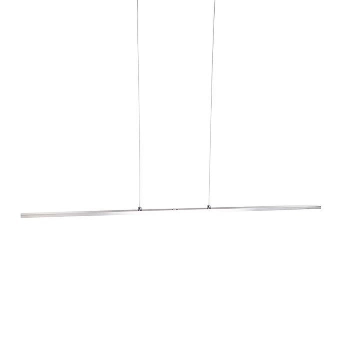 Design hanglamp staal met touch-dimmer incl. LED - Platina