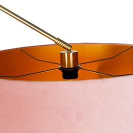 Lampa-de-podea-moderna-cu-abajur-din-catifea-aurie-roz-50-cm---Editor