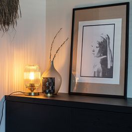 Stolní lampa Art Deco mosaz - Banci