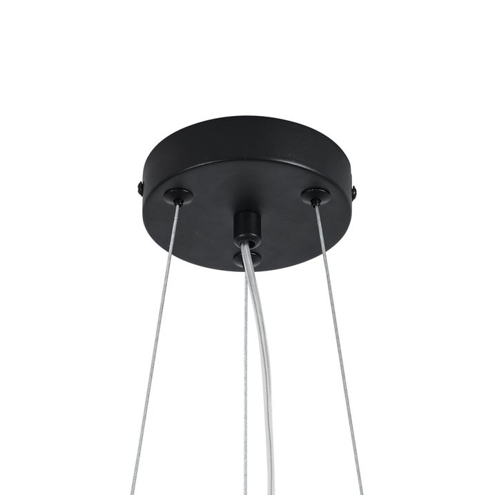 Bohemian hanglamp zwart met gekleurde bloemen blauw en wit - Flower Power