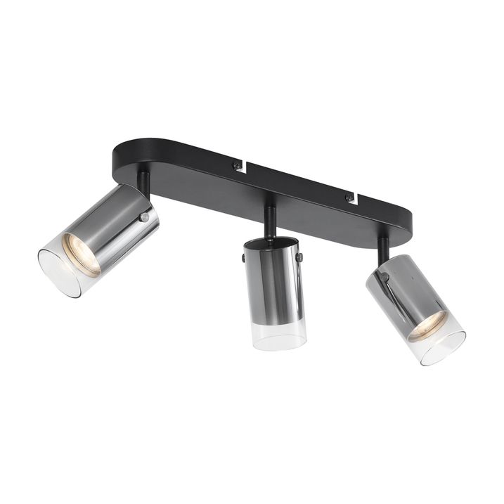 Moderner Deckenstrahler Gunmetal 3-flammig drehbar und verstellbar - Drain
