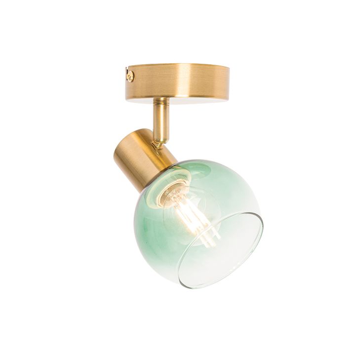 Art Deco Spotlight Gold with Green Glass - Vidro