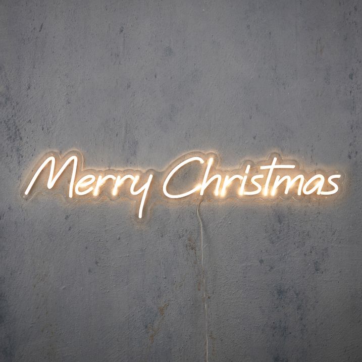 Guirlande lumineuse murale néon blanche - Joyeux Noël