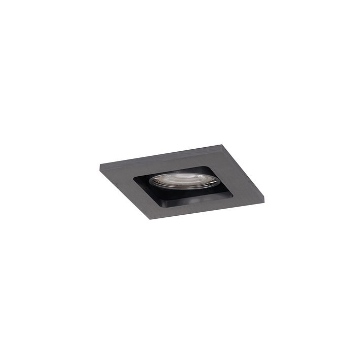6'lı Set Modern Gömme Spot Lamba Metalik Gri GU10 50mm Yuvarlak Eğilebilir - Qure