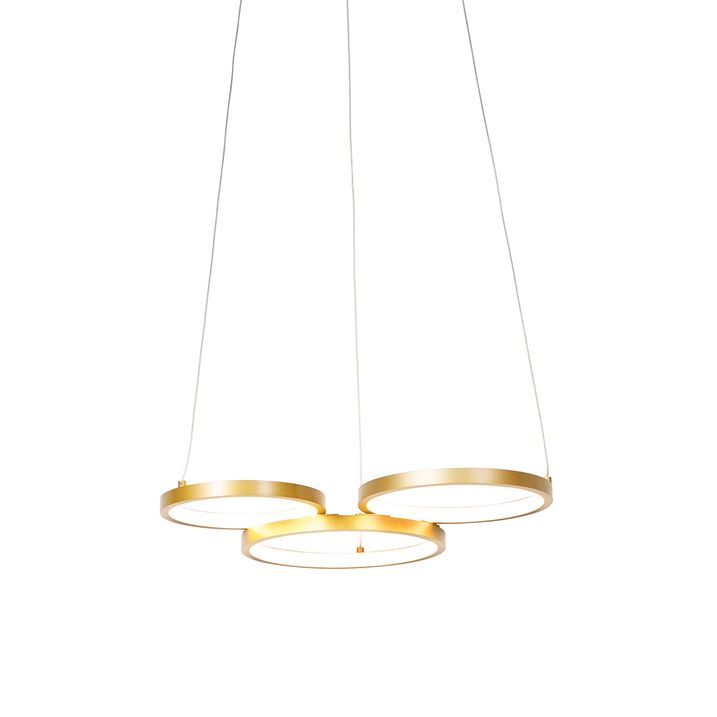Goldene Pendelleuchte inkl. LED 3-stufig dimmbar 3-Licht - Rondas