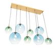 Zidna-lampa-mesingana-sa-plavim-i-zelenim-staklom-8-svetala---Sandra