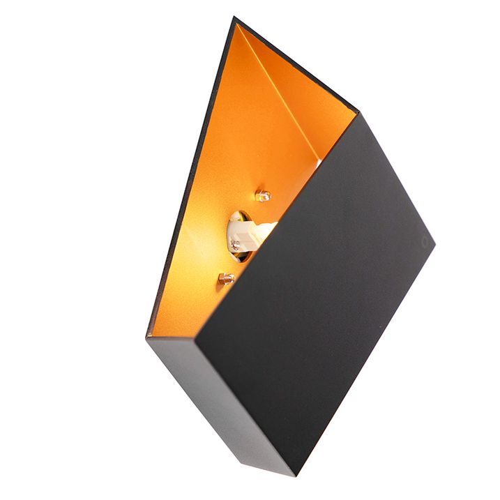 Design-seinävalaisin musta kullalla - Fold