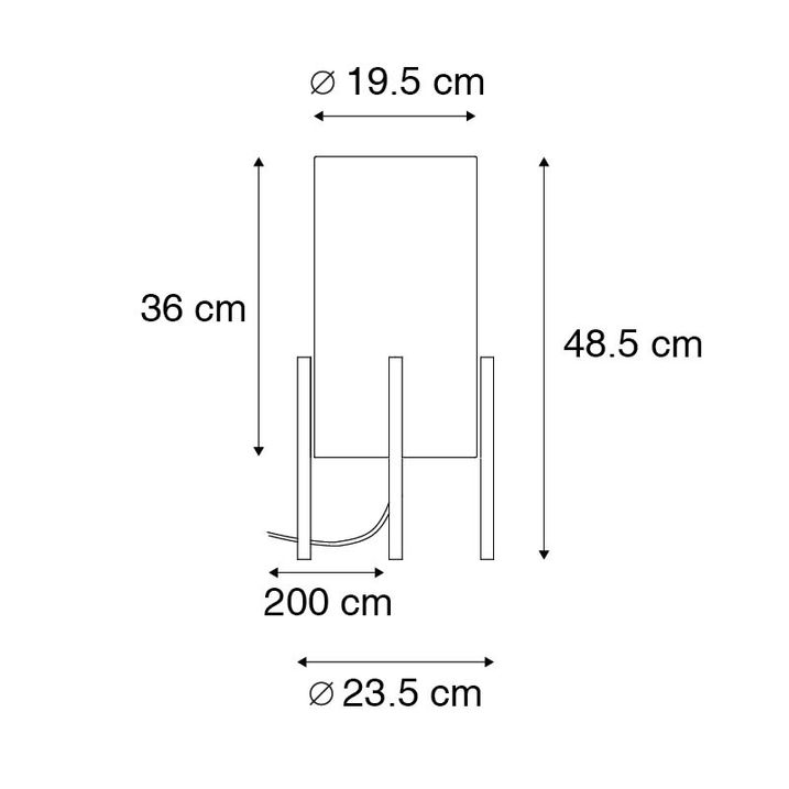 Moderní stolní lampa černá s lněným bílým stínítkem - Rich