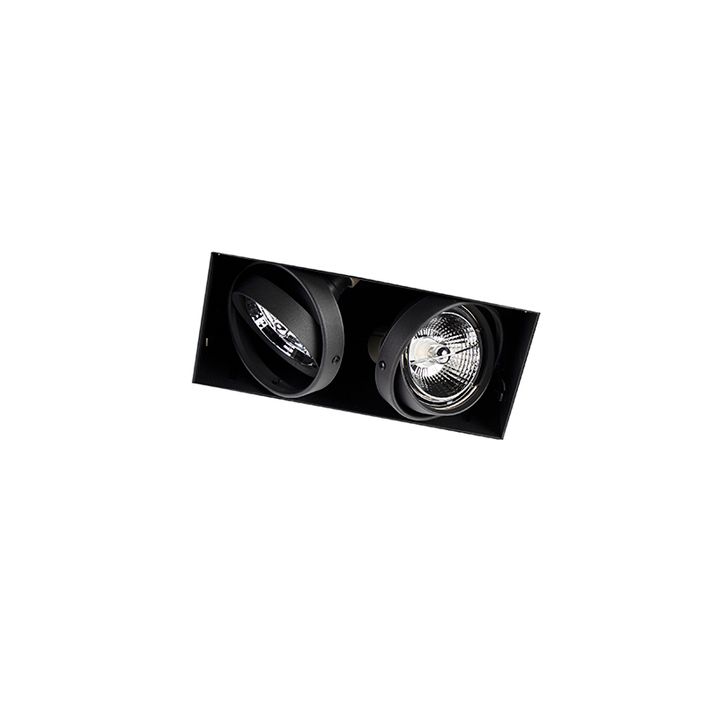 Pametni ugradni reflektor crni bez okvira 2-svetla uklj. 2 Wifi GU10 70mm - Oneon