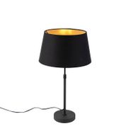 Lámpara-de-mesa-negra-con-pantalla-negra-con-dorado-35-cm---Parte