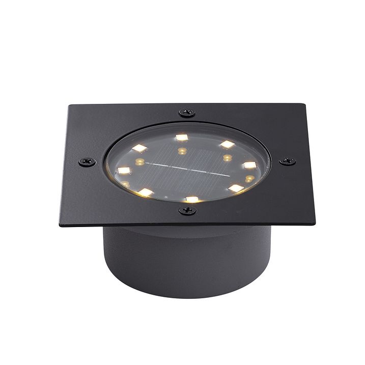 Set mit 6 Erdspieße schwarz quadratisch inkl. LED IP65 Solar - Terry