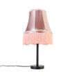 Klassische-Tischleuchte-schwarz-mit-Oma-Schirm-rosa-30-cm---Simplo
