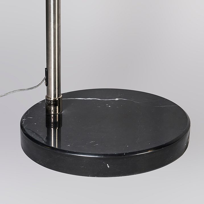 Bogenleuchte Stahl Stoffschirm braun 45 cm - XXL