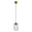 Lampada-a-sospensione-di-design-bronzo-con-vetro-trasparente---Domo