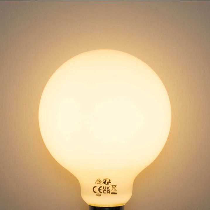 5 db E27 Dimmelhető LED izzó Opál G95 5W 450lm 2700K