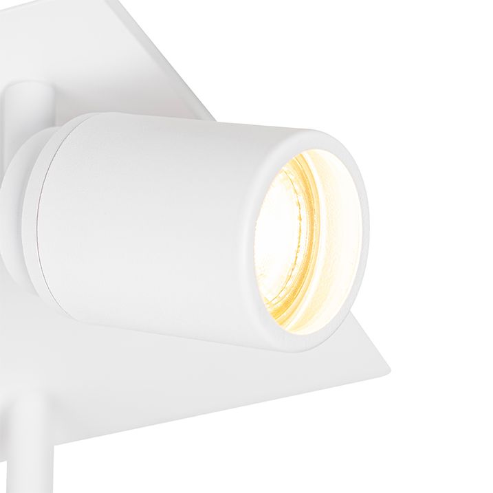 Pametna kupatilska svetiljka bela kvadratna sa 3 svetla IP44 uklj. 3 Wifi GU10 50mm - Ducha